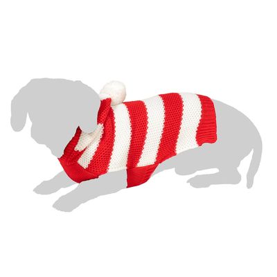TIAKI Red Striped Jumper for Dogs Size M: approx. 30.5cm Back Length