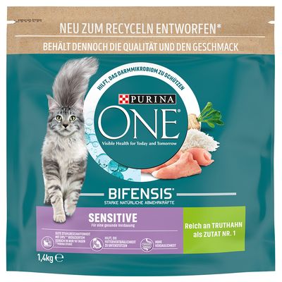 PURINA ONE Sensitive Turkey & Rice Dry Cat Food 1.4kg