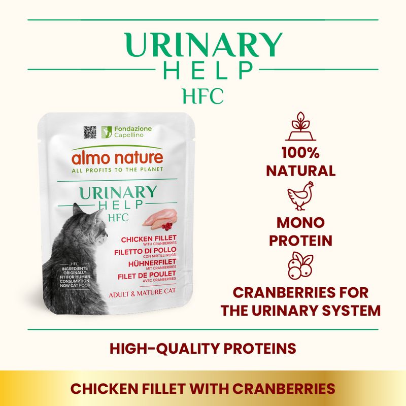 Almo Nature HFC Urinary Help Saver Pack 24 x 50g Chicken Breast with Cranberries