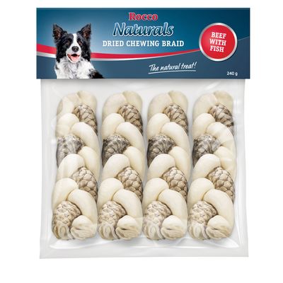 Rocco Rawhide Plaited Chews 4 Plaited Chews (approx. 17cm each)