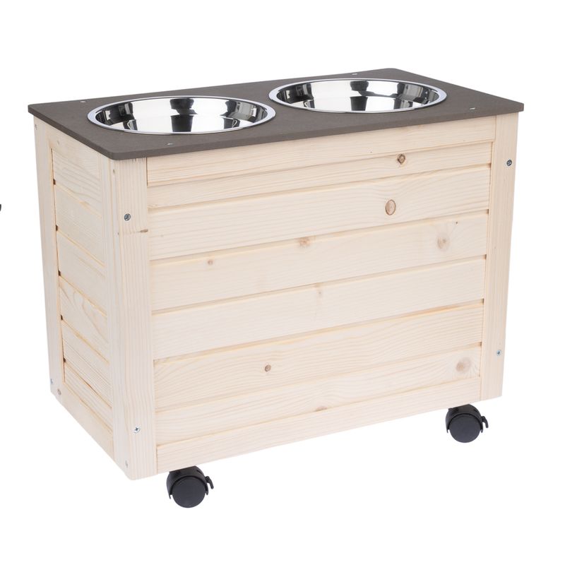 Modern Living Inari Wooden Storage Box with Double Bowl 53 x 30 x 43.5 cm (L x W x H)