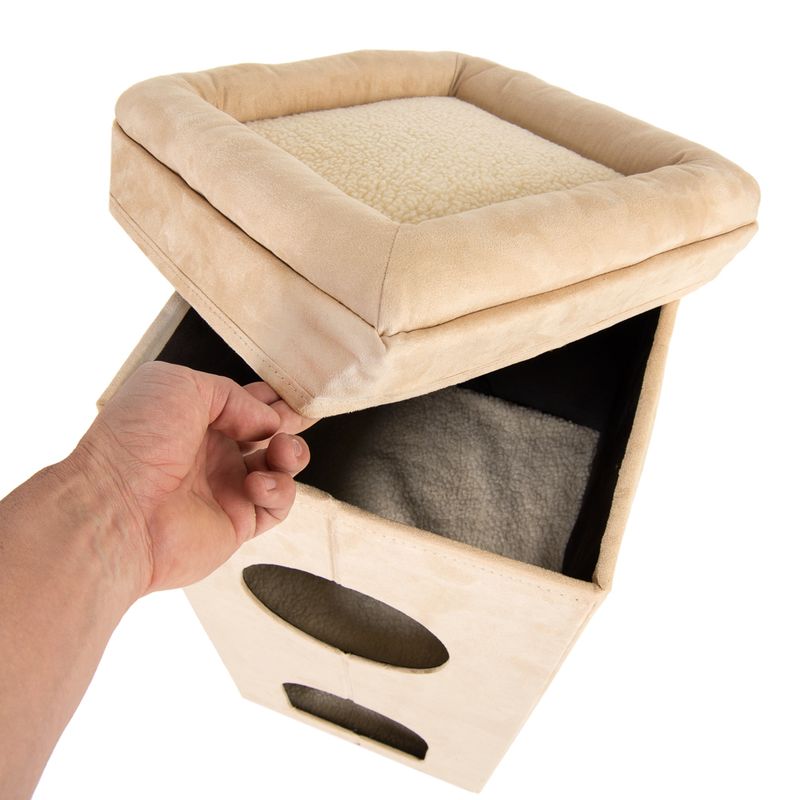 Soft'n Scratchy Collapsible Cat Tower Charcoal / White