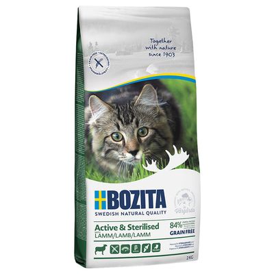 Bozita Grain Free Active & Sterilised Dry Cat Food - Lamb 2kg