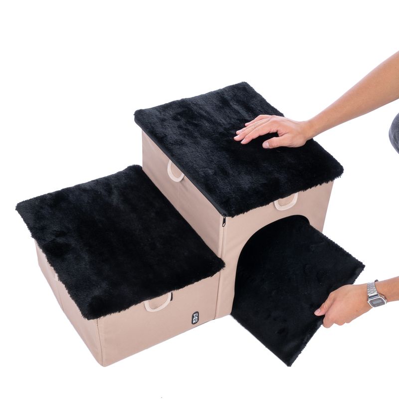 TIAKI Folding Pet Staircase with 2 Steps 62 x 39 x 35.5cm (L x W x H)