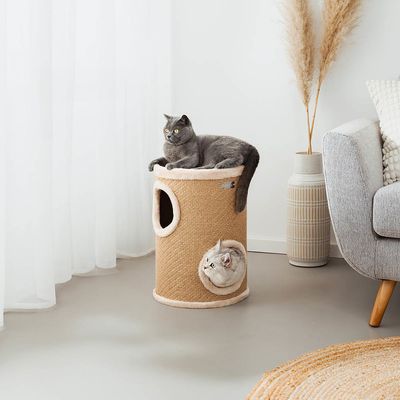 Lionto Scratching Barrel with Jute - Beige 50 x 36 x 36cm (H x L x W)