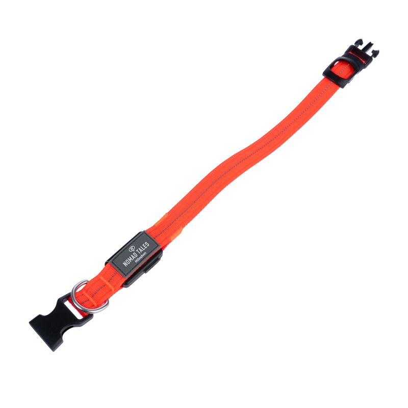 Nomad Tales Spirit USB LED Nylon Collar - Orange Size S: Neck circumference 34-41cm