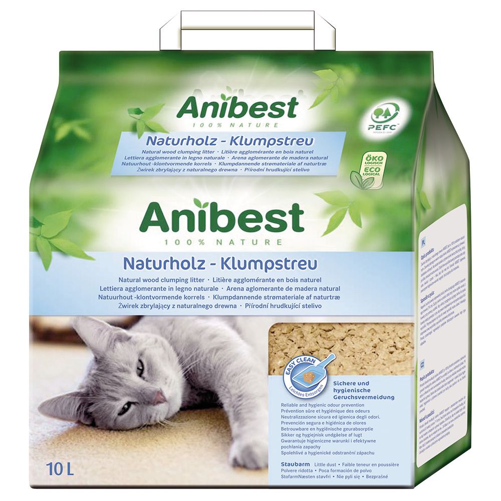 Anibest Natural Wood Cat Litter 10 Litres (approx. 4.3kg)