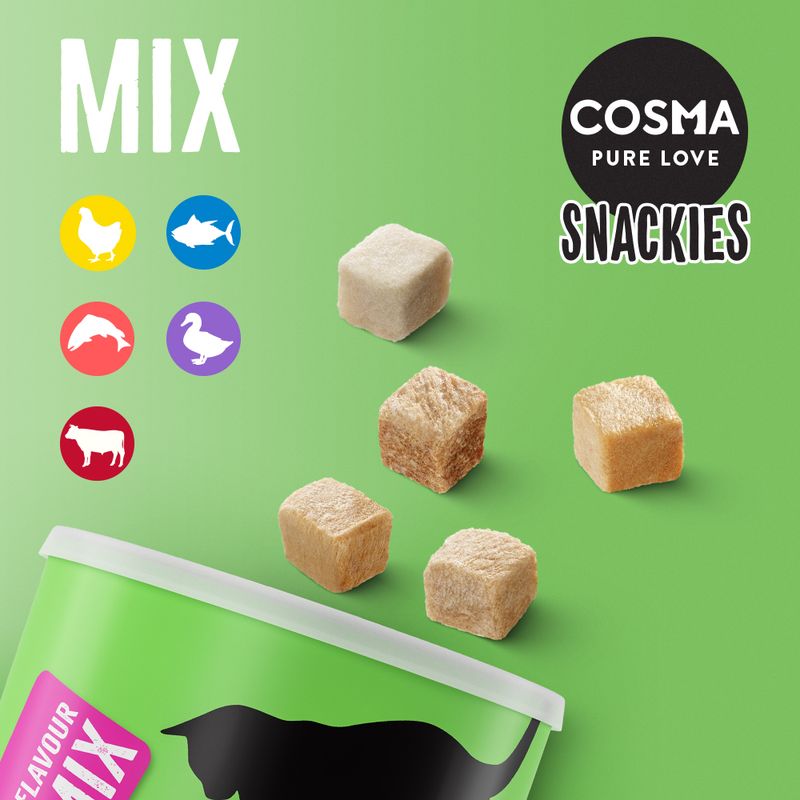 Cosma Snackies Maxi Tube Saver Pack Mix with 5 Varieties (3 x 150g)