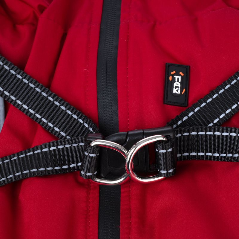 TIAKI Arkon Dog Coat with Harness - Red approx. 35cm (Back Length)