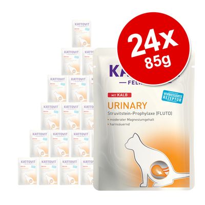 Kattovit Urinary Pouches 24 x 85g Veal