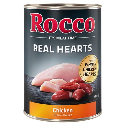 Rocco Real Hearts 6 x 400g Beef with whole Chicken Hearts
