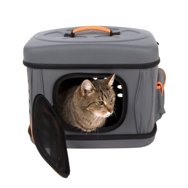 Collapsible Transport Case Grey & Orange: 42 x 32 x 30cm (L x W x H)