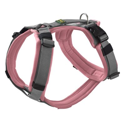 HUNTER Maldon Harness - Dusky Pink/Grey Size M: 53 - 71cm chest circumference, belt width 25mm