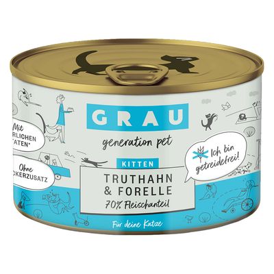 GRAU Gourmet Kitten Grain-Free 6 x 200g Turkey & Trout