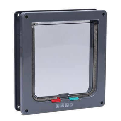 Karlie Cat Flap with 4-way Closure Incl. Tunnel Grey