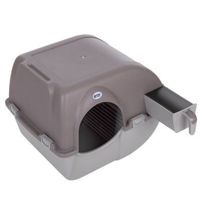 Omega Paw Roll'n'Clean Litter Box Taupe / Grey