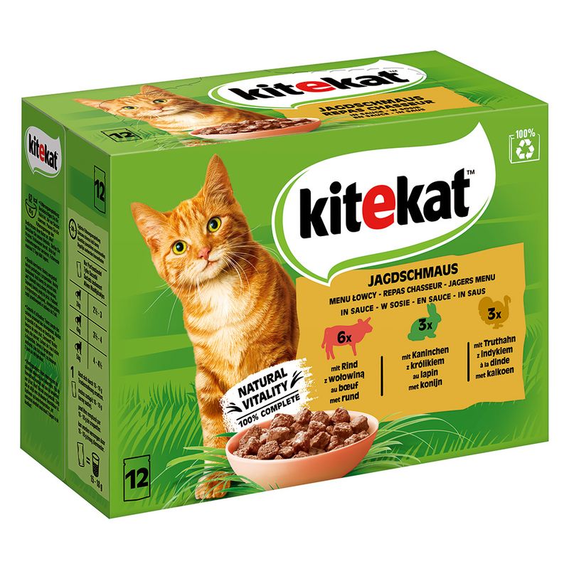 Kitekat Variety Pouches Saver Pack 48 x 85g Classic Selection in Gravy