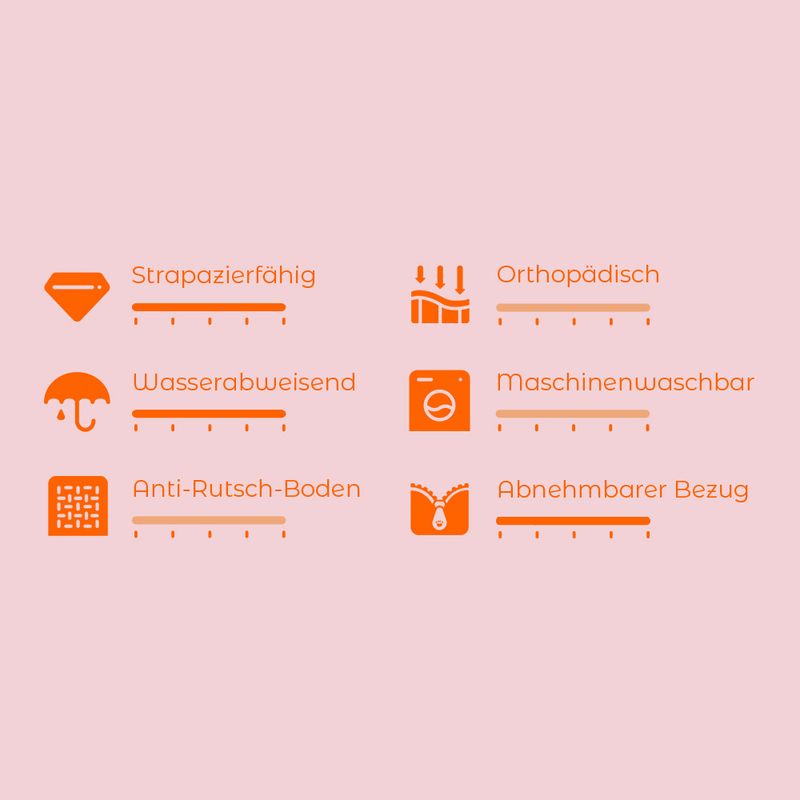 TIAKI Sun Stripes dog bed L 80 x W x H 80 x 30 cm