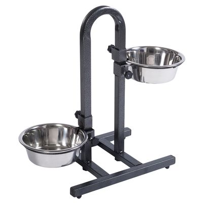U-Shaped Dog Bowl Stand with Stainless Steel Bowls 2 x 1.6 litre