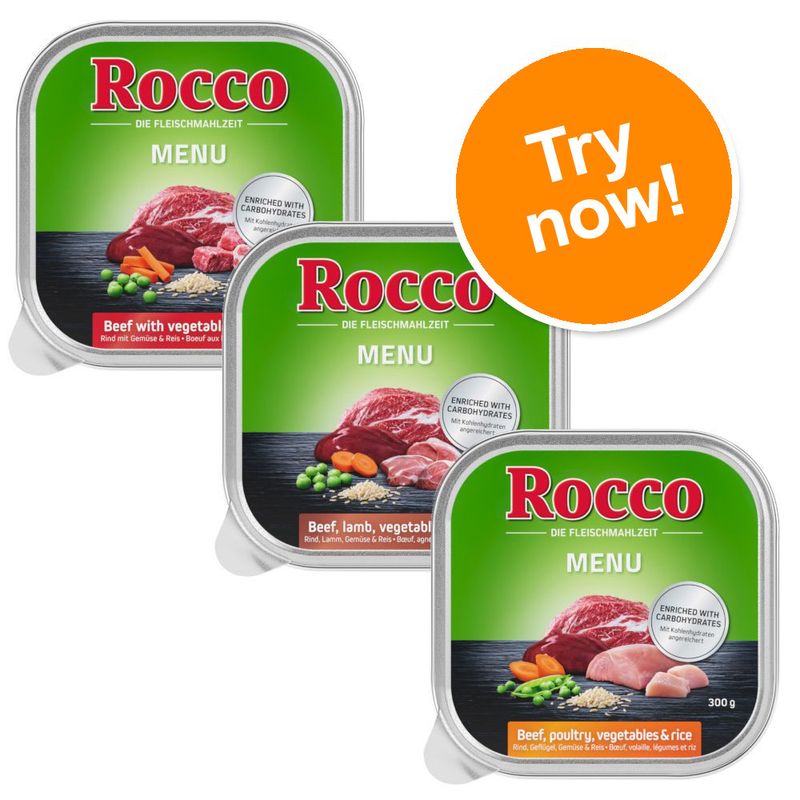 Rocco Trays Mixed Trial Pack 9 x 300g Menu Mix 1: Beef, Poultry, Lamb