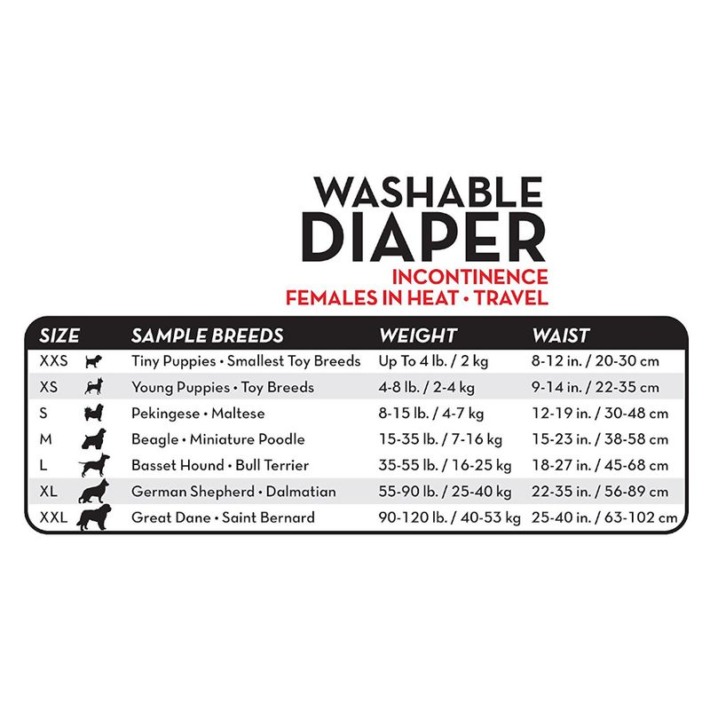 Simple Solution Washable Dog Nappy - Female Size XS, 1 Piece