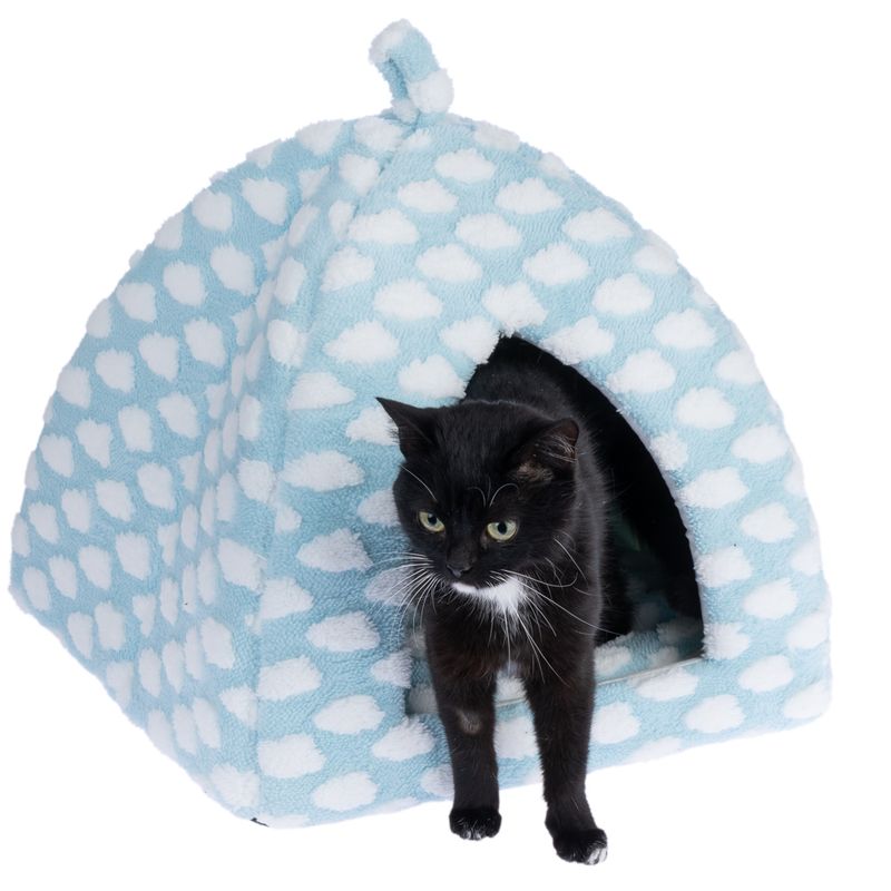 zooplus Basics Fluffy cat cave blue