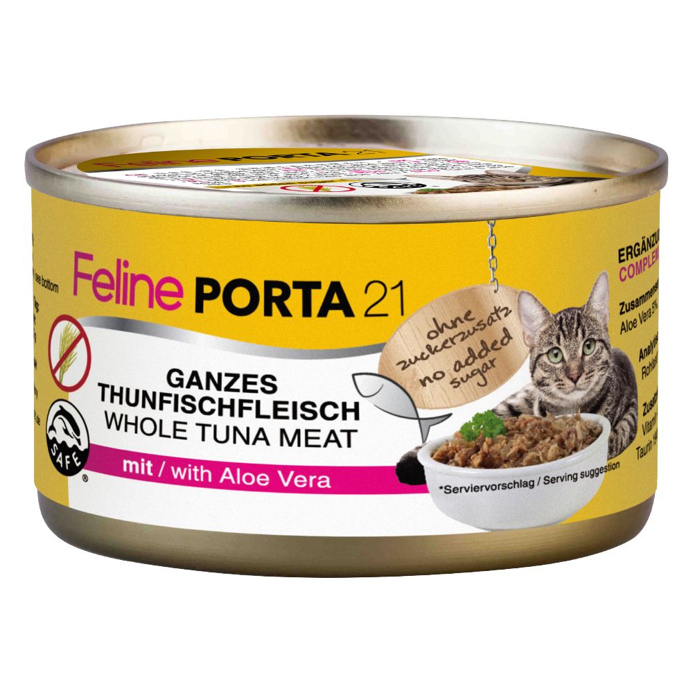 Feline Porta 21 - 6 x 90g Whole Tuna with Shrimps