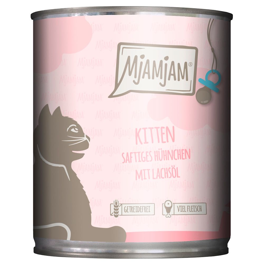 Economy Pack MjAMjAM Kitten 24 x 800 g Juicy Chicken with Salmon Oil