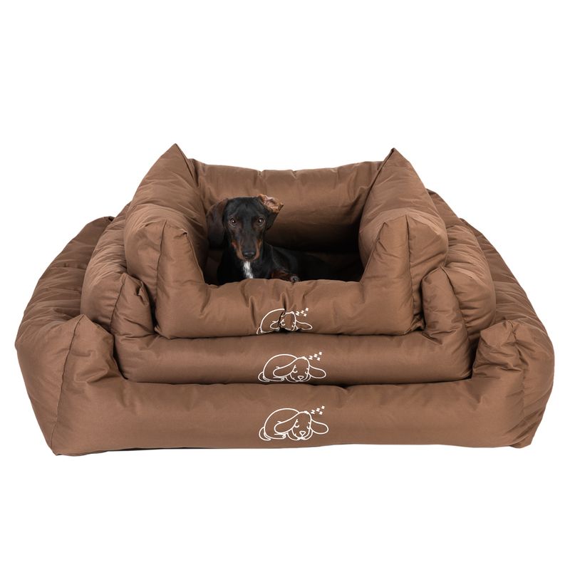 Strong & Soft Dog Bed - Brown 76 x 60 x 21cm (L x W x H)