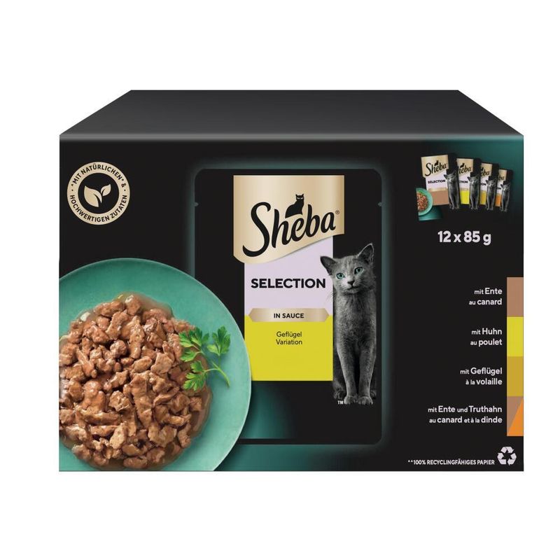 Sheba Pouches Select Slices in Gravy Saver Pack 96 x 85g Succulent Collection in Gravy