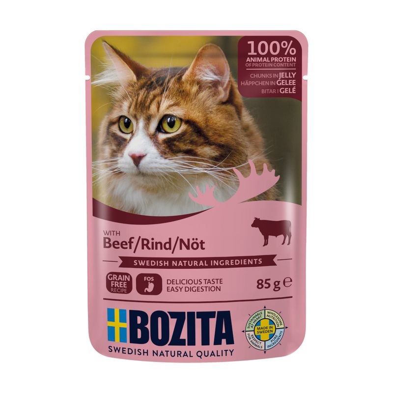 Bozita Chunks in Jelly Pouches Mixed Packs 12 x 85g Mixed Pack: Meat Menu (3 Varieties)