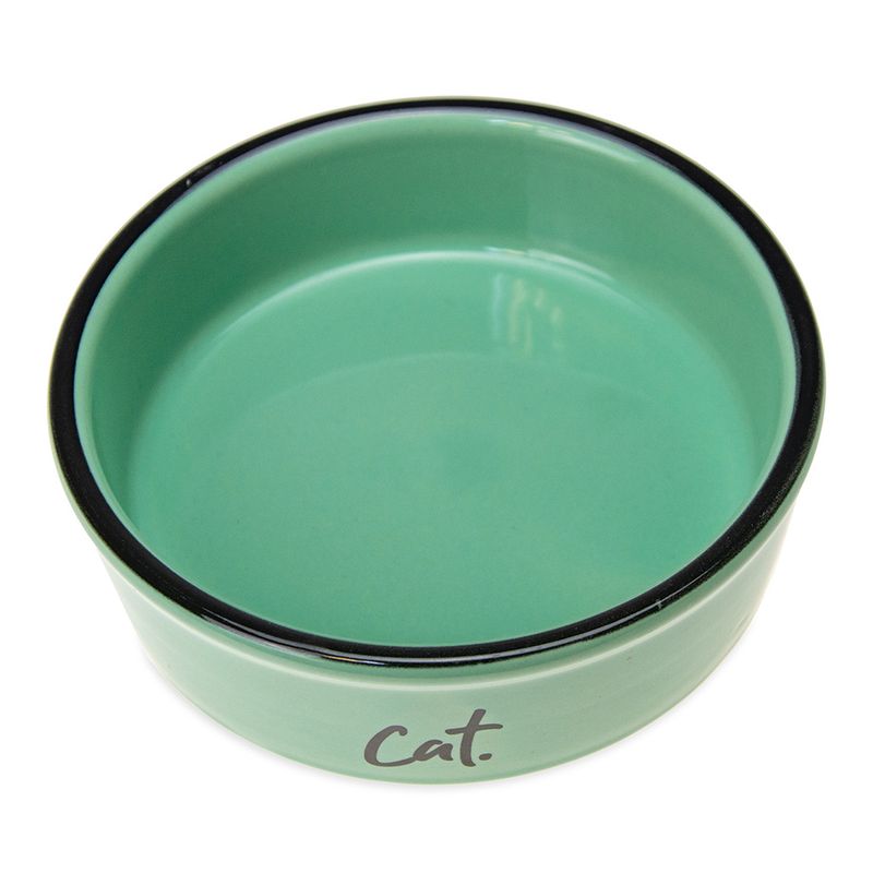 Karlie Ceramic Cat Bowl - Green 200ml, 12cm (W)