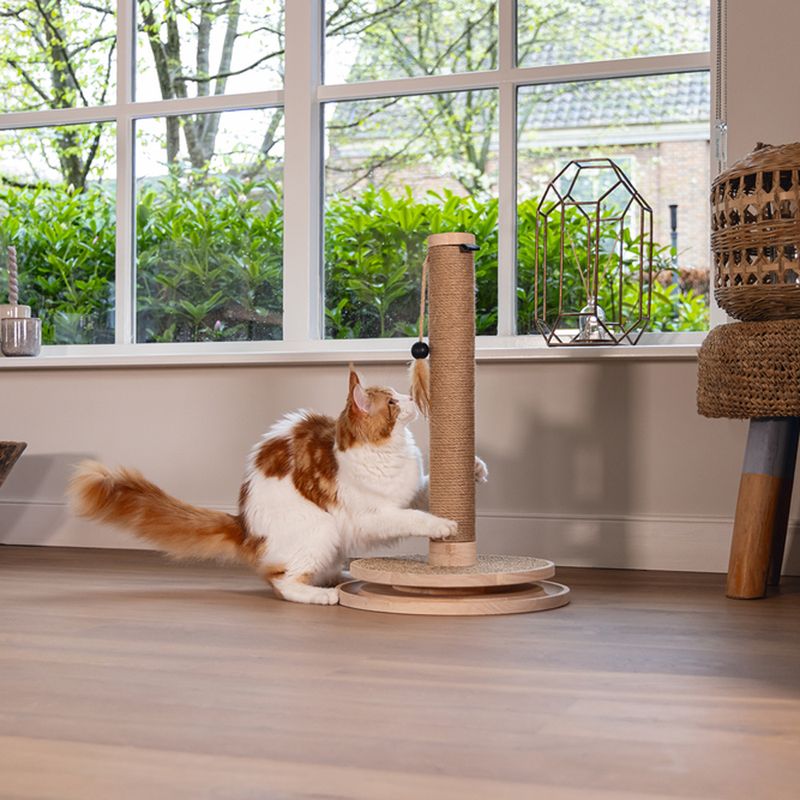 Designed by Lotte Zavi Wooden Scratching Post brown