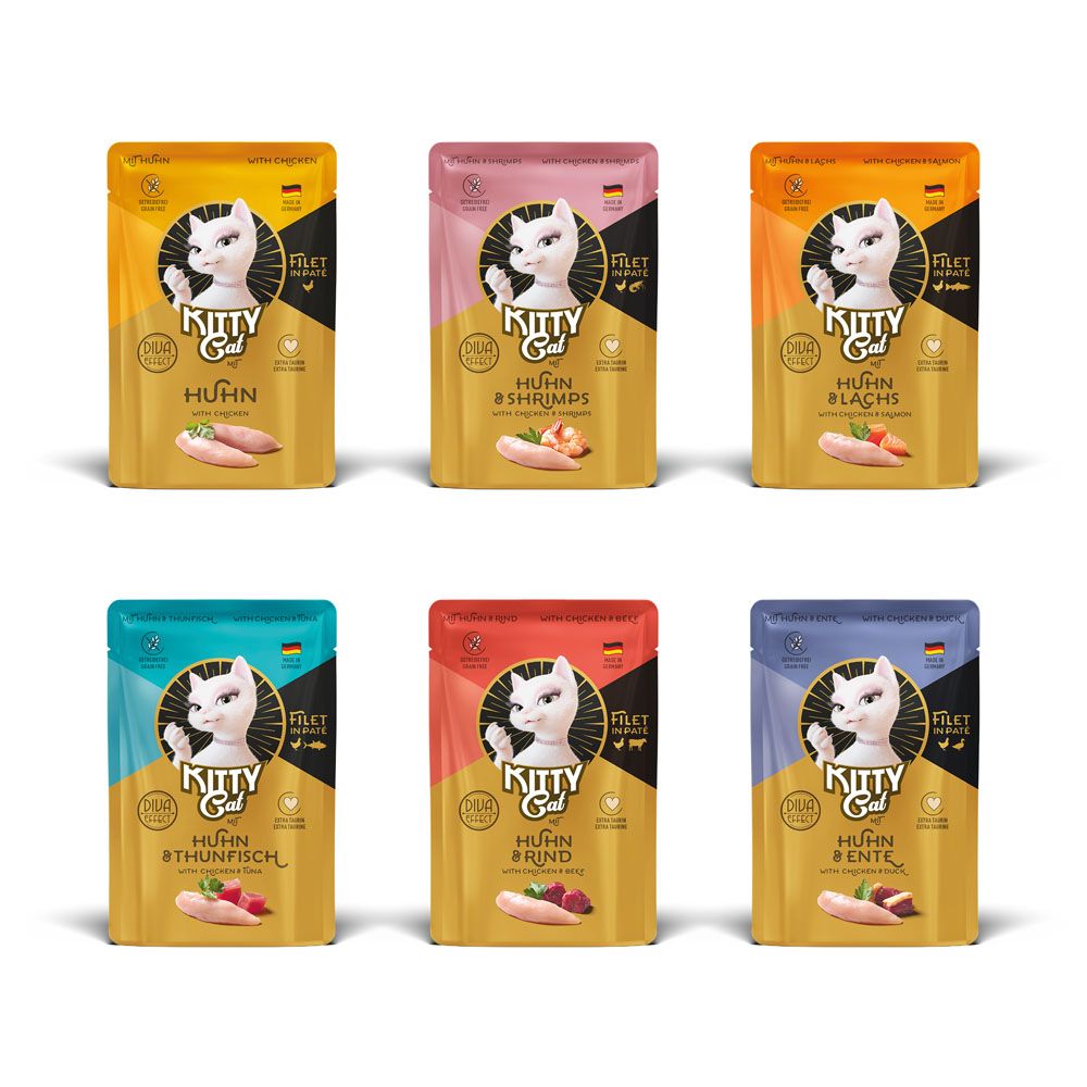 Kitty Cat Fillet in Paté Mixed Pack 6 x 85g Chicken Variety Pack (6 Varieties)