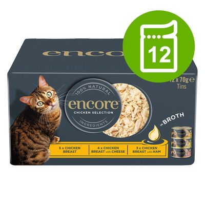 Encore Cat Tin in Broth 12 x 70g Chicken Selection