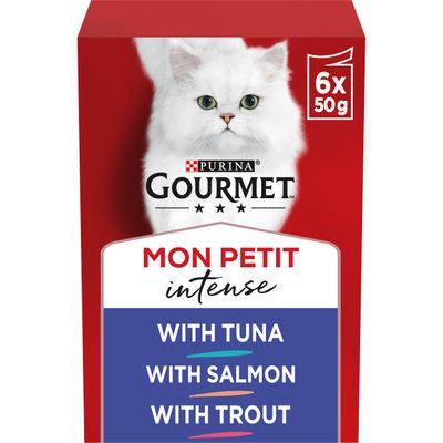 Gourmet Mon Petit 6 x 50g Tuna, Salmon, Trout