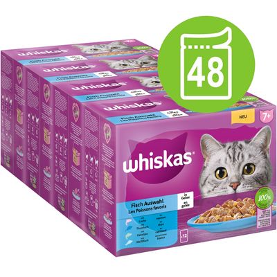 Whiskas Senior Pouches 48 x 85g 7+ Mixed Selection in Gravy