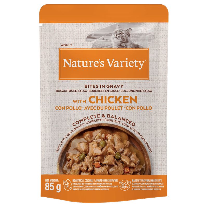 Nature's Variety Bites in Gravy 22 x 85g with Salmon