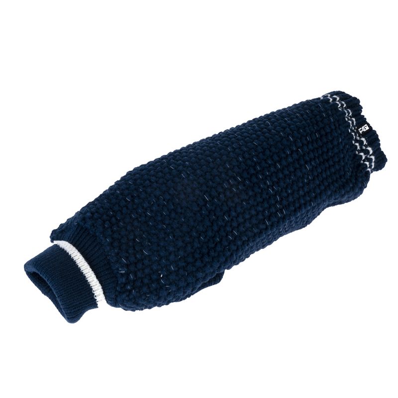 TIAKI Reflective Knit Dog Jumper - Dark Blue approx. 35cm Back Length