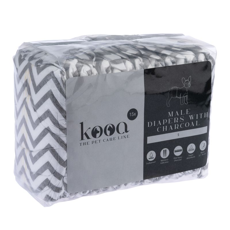 kooa Male Nappies with Charcoal Extra Small (15 Nappies)