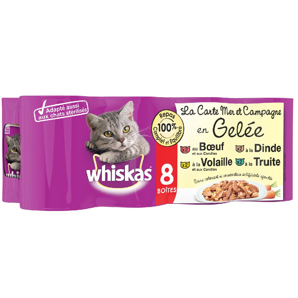 Whiskas La Carte 8 x 390g Sea and Countryside in Jelly