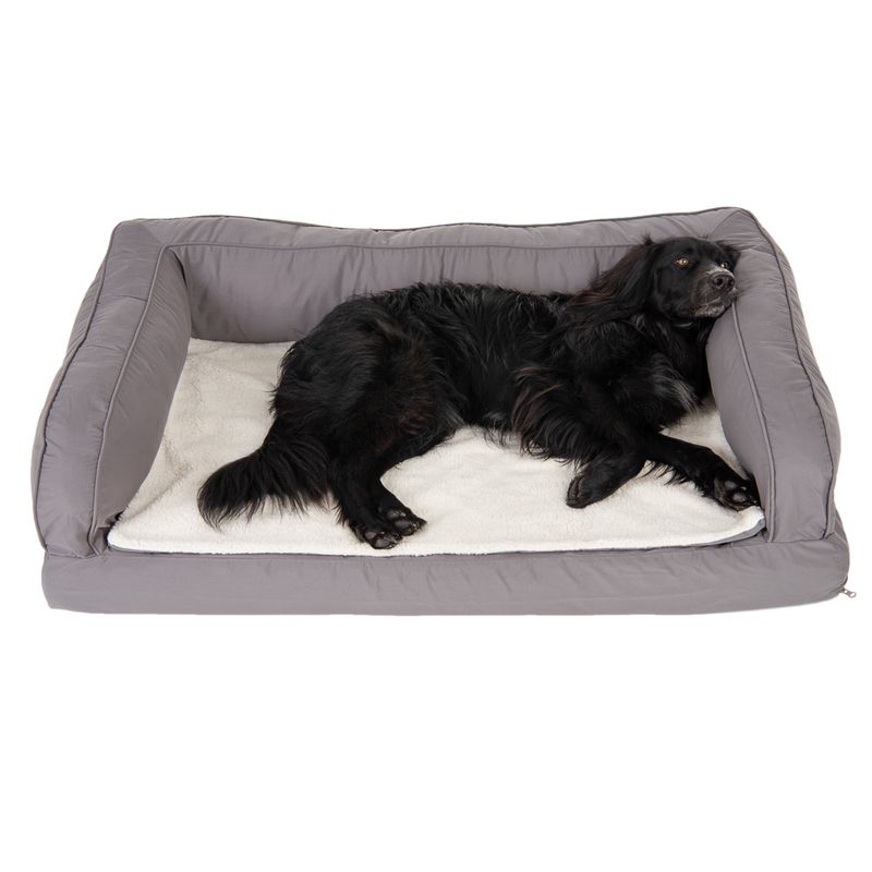 Orthopedic dog sofa grey Replacement cover, dark gray, size L
