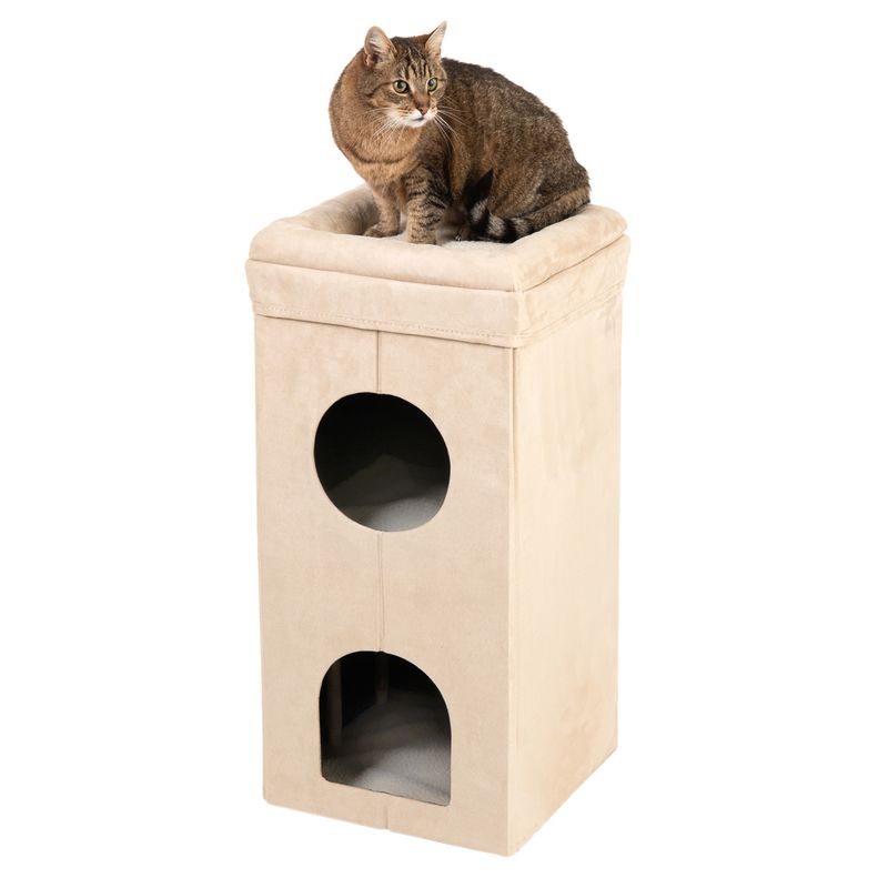Soft'n Scratchy Collapsible Cat Tower Charcoal / White