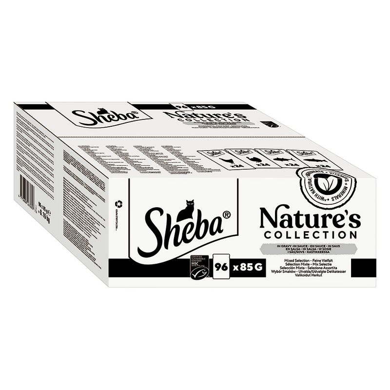 Sheba Nature's Collection in Sauce 96 x 85g Fine Variety (Chicken, Turkey, Tuna, Salmon)