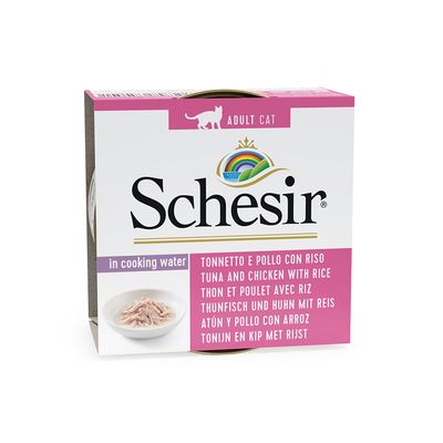 Schesir Natural with Rice 6 x 85g Tuna, Beef Fillet & Rice