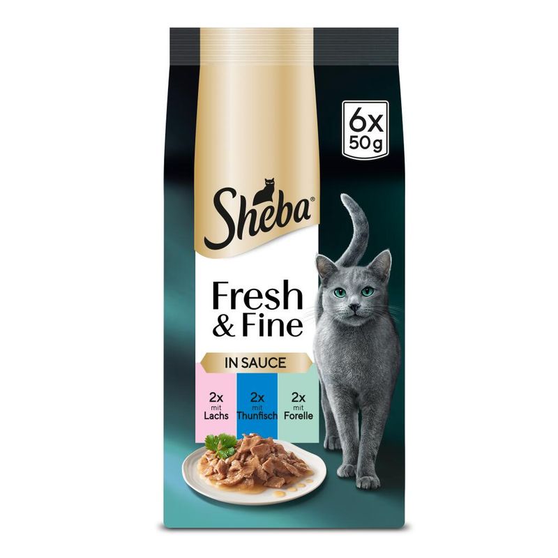 Sheba Fresh Choice Mini Pouches 6 x 50g Chicken, Turkey & Duck in Gravy