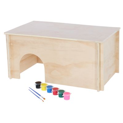 Kerbl Pet Rodent House to Paint 50 x 29 x 24cm (L x W x H), incl. 6 colours and brushes