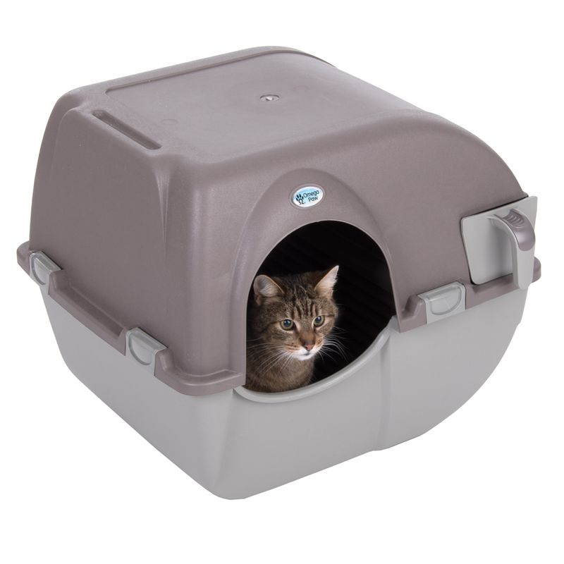 Omega Paw Roll'n'Clean Litter Box Taupe / Grey