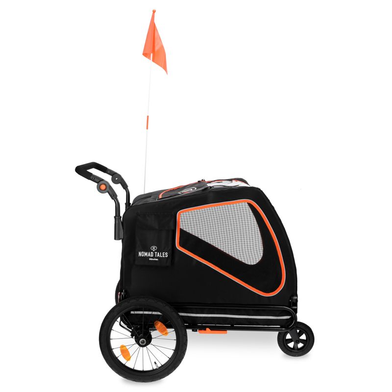 Nomad Tales Spirit Bike Trailer - Ebony/Tangerine 145 x 72 x 102 cm (L x W x H), up to 45kg