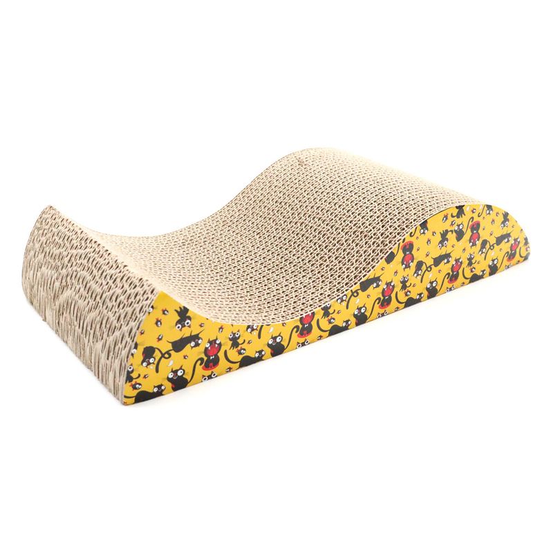 Croci Wavy Scratching Furniture with Catnip yellow / black